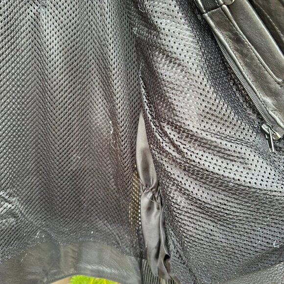 VINTAGE/RETRO BIKER JACKET BLACK/ORANGE ITALIAN LEATHER - HARD TO FIND - Picture 10 of 15